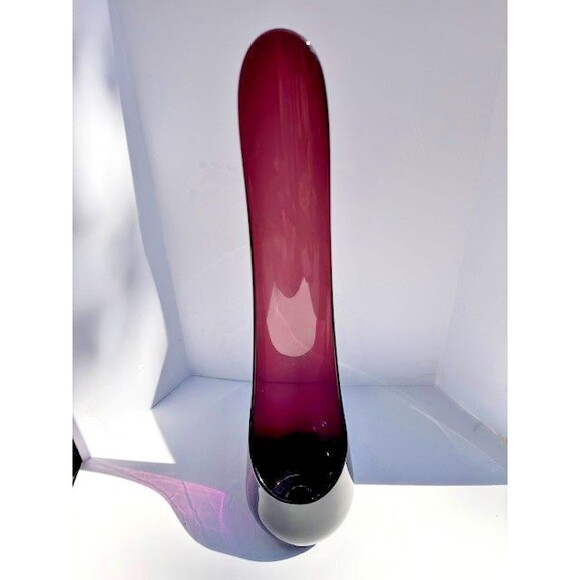 2 VTG Viking Glass Taperglow Amethyst  Candlestick Candleholder Purple 17.5" MCM - Picture 10 of 14